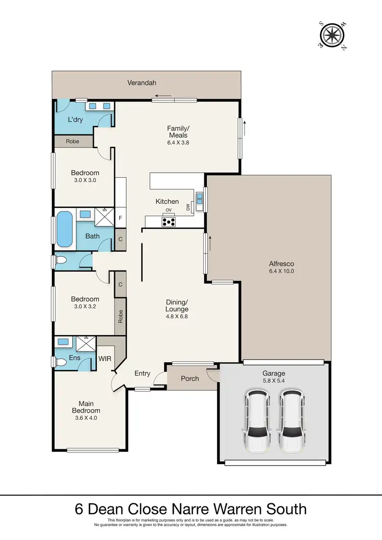 Floorplan of Homely house listing, 6 Dean Close, Narre Warren South VIC 3805