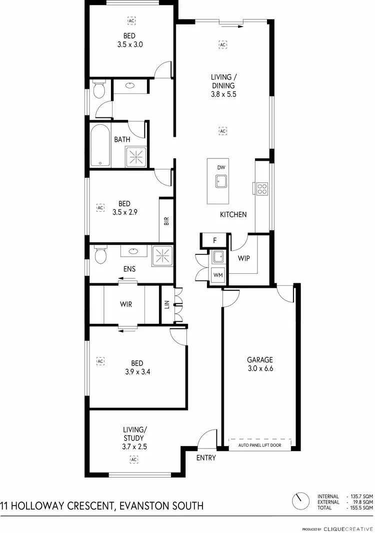 Floorplan of Homely house listing, 11 Holloway Crescent, Evanston South SA 5116