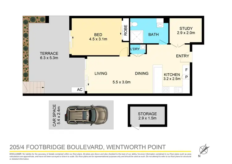 Floorplan of Homely apartment listing, 205/4 Footbridge Boulevard, Wentworth Point NSW 2127