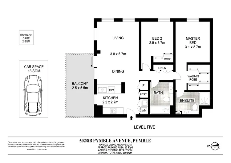 Floorplan of Homely apartment listing, 502/8B Pymble Avenue, Pymble NSW 2073