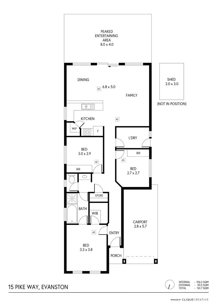 Floorplan of Homely house listing, 15 Pike Way, Evanston SA 5116