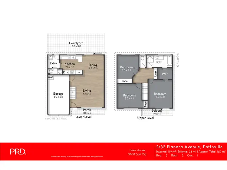 Floorplan of Homely townhouse listing, 2/32 Elanora Avenue, Pottsville NSW 2489