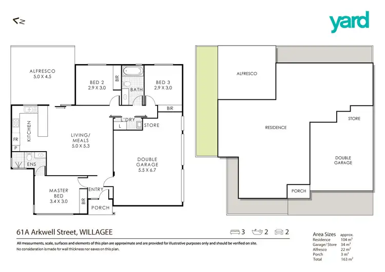 Floorplan of Homely villa listing, 61A Arkwell Street, Willagee WA 6156