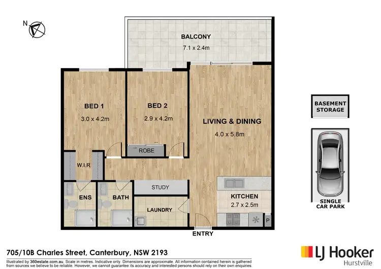 Floorplan of Homely apartment listing, 705/10B Charles Street, Canterbury NSW 2193