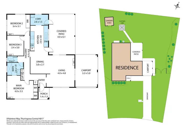 Floorplan of Homely house listing, 8 Raintree Way, Thuringowa Central QLD 4817