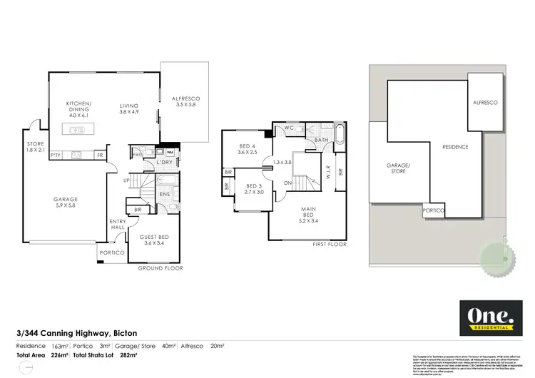 Floorplan of Homely townhouse listing, 3/344 Canning Highway, Bicton WA 6157