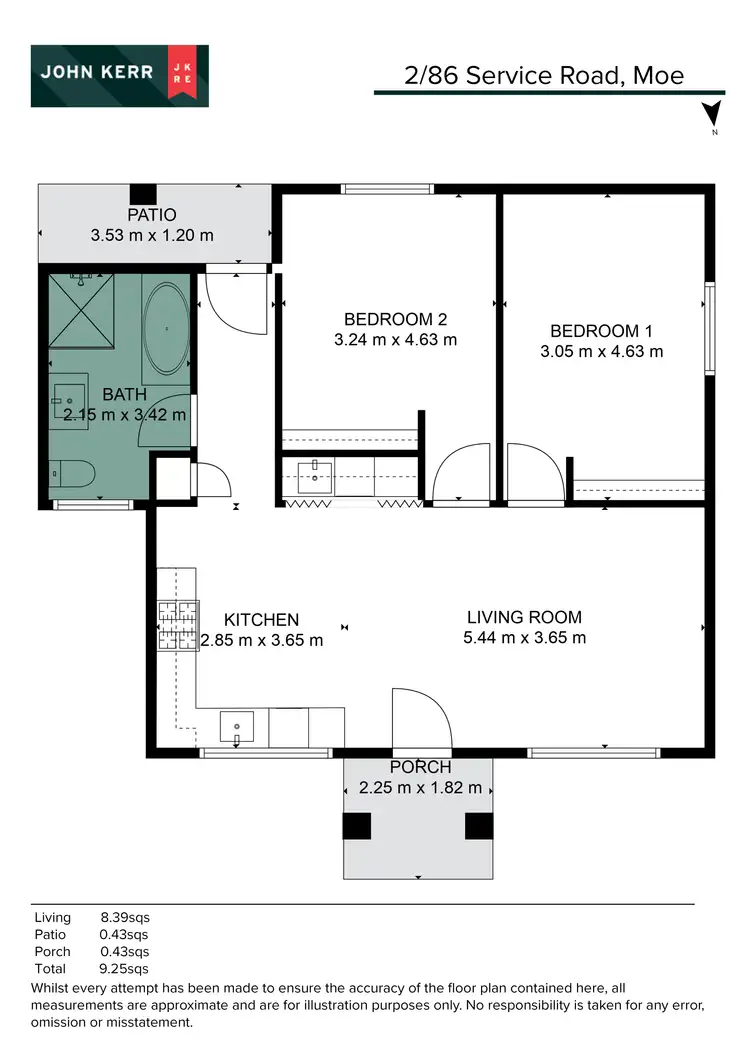 Floorplan of Homely townhouse listing, 2/86 Service Road, Moe VIC 3825