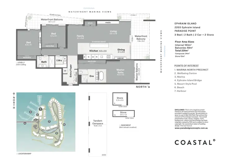 Floorplan of Homely unit listing, 2203 Ephraim Island, Paradise Point QLD 4216
