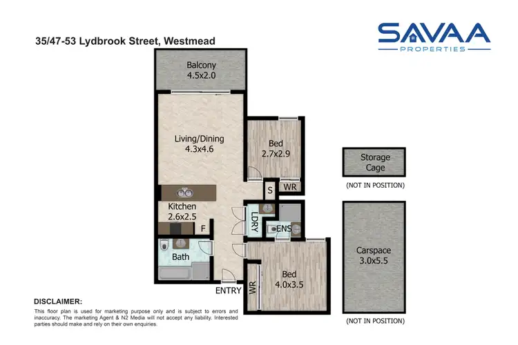 Floorplan of Homely apartment listing, 35/47-53 Lydbrook Street, Westmead NSW 2145