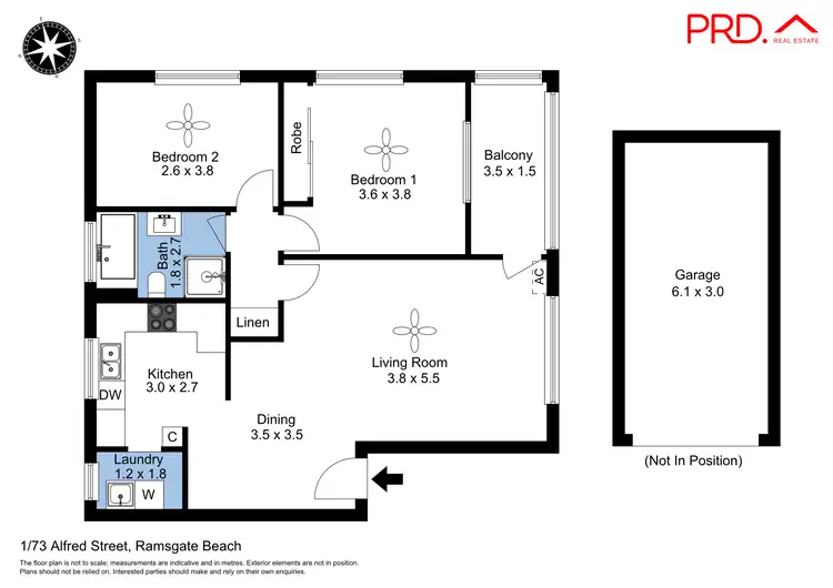 Floorplan of Homely unit listing, 1/73 Alfred Street, Ramsgate Beach NSW 2217
