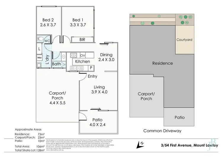 Floorplan of Homely villa listing, 3/54 First Avenue, Mount Lawley WA 6050