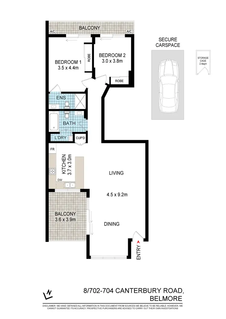 Floorplan of Homely apartment listing, 8/702-704 Canterbury Road, Belmore NSW 2192
