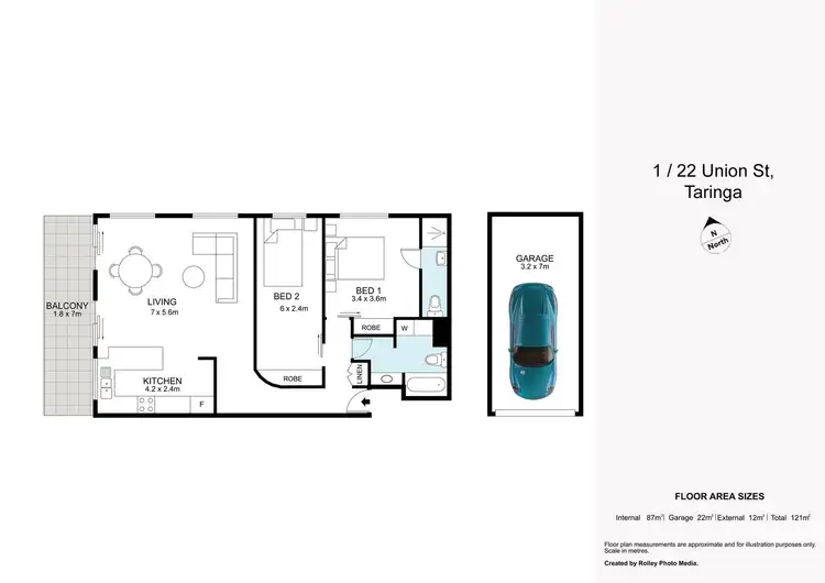 Floorplan of Homely apartment listing, 1/22 Union Street, Taringa QLD 4068