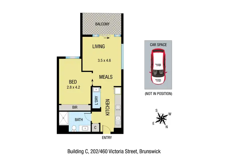 Floorplan of Homely apartment listing, C202/460 Victoria Street, Brunswick VIC 3056