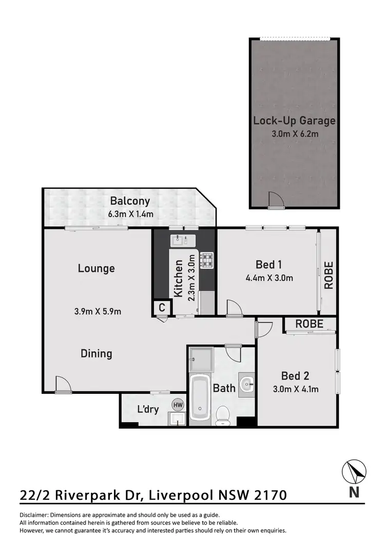 Floorplan of Homely unit listing, 22/2 Riverpark Drive, Liverpool NSW 2170
