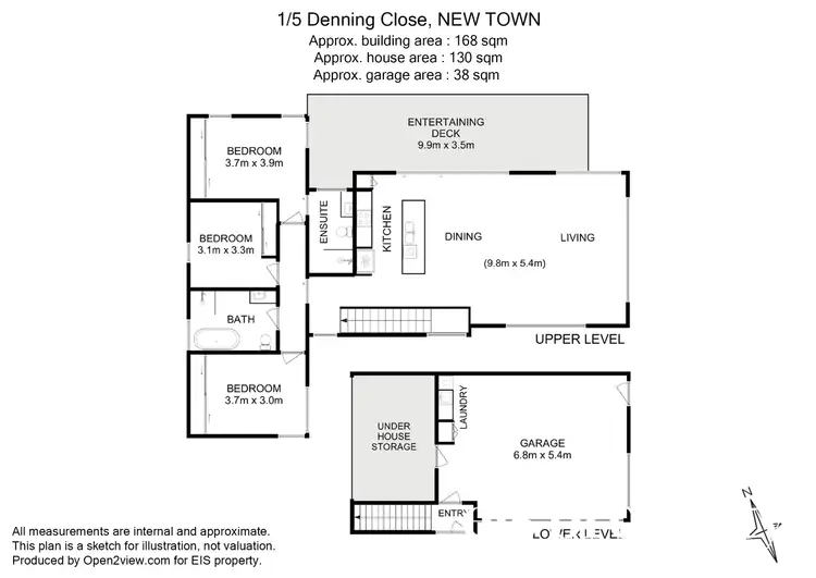Floorplan of Homely house listing, 1/5 Denning Close, New Town TAS 7008