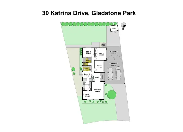 Floorplan of Homely house listing, 30 Katrina Drive, Gladstone Park VIC 3043