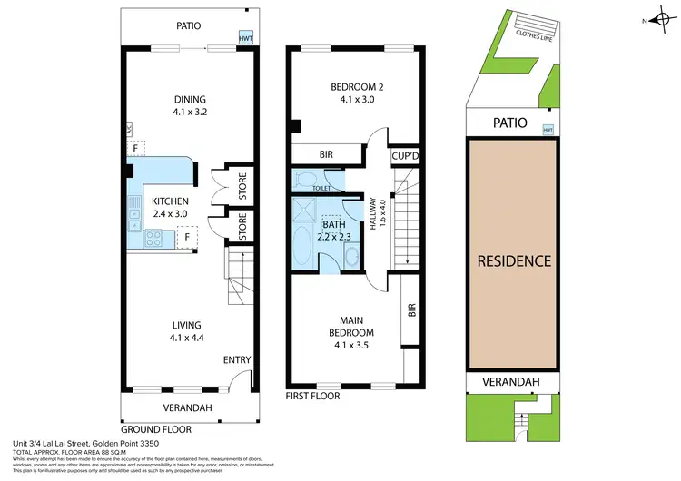 Floorplan of Homely unit listing, 3/4 Lal Lal Street, Golden Point VIC 3350