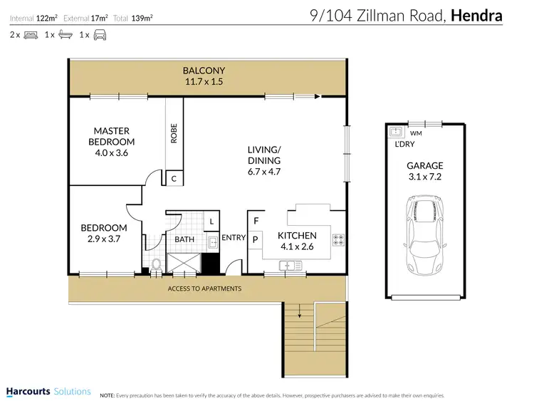 Floorplan of Homely unit listing, 9/104 Zillman Road, Hendra QLD 4011