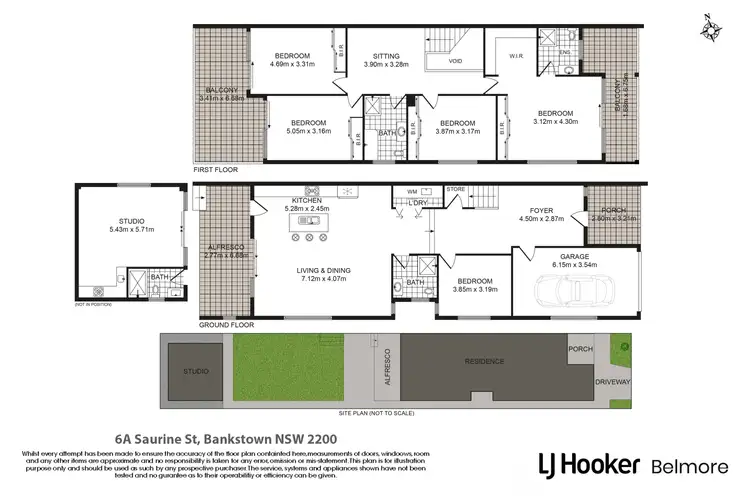 Floorplan of Homely semi-detached listing, 6A Saurine Street, Bankstown NSW 2200