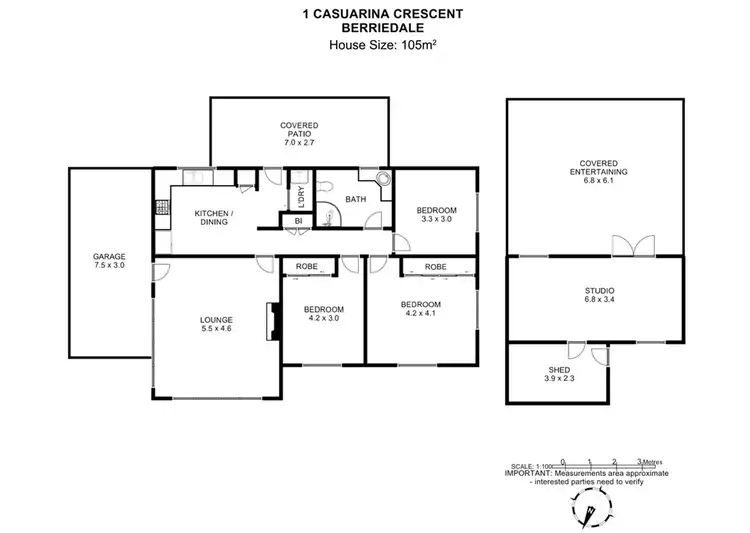 Floorplan of Homely house listing, 1 Casuarina Crescent, Berriedale TAS 7011