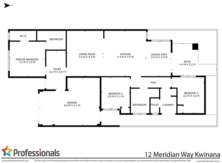 Floorplan of Homely house listing, 12 Meridian Way, Kwinana Town Centre WA 6167