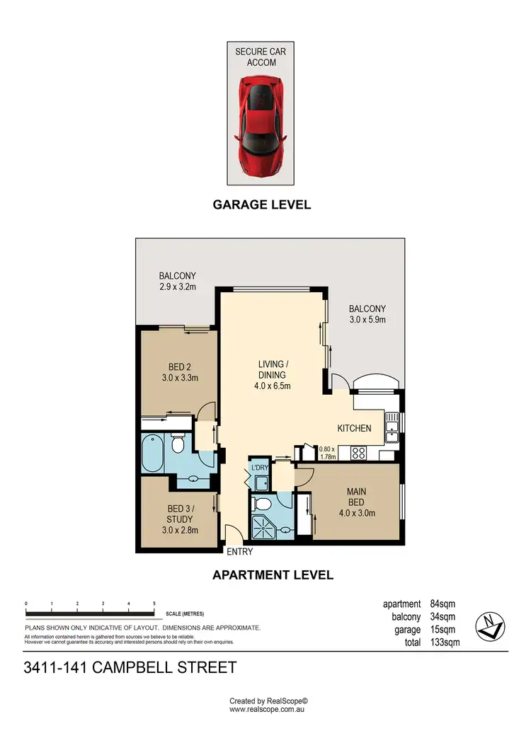 Floorplan of Homely unit listing, 3411/141 Campbell Street, Bowen Hills QLD 4006