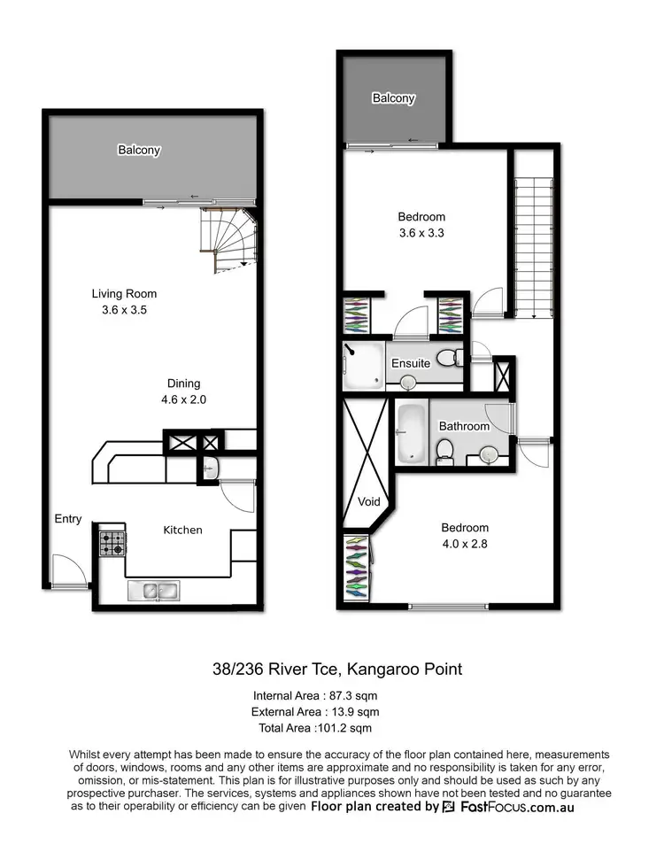 Floorplan of Homely apartment listing, 38/236 River Terrace, Kangaroo Point QLD 4169
