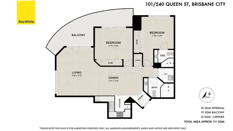 Floorplan of Homely apartment listing, 101/540 Queen Street, Brisbane City QLD 4000