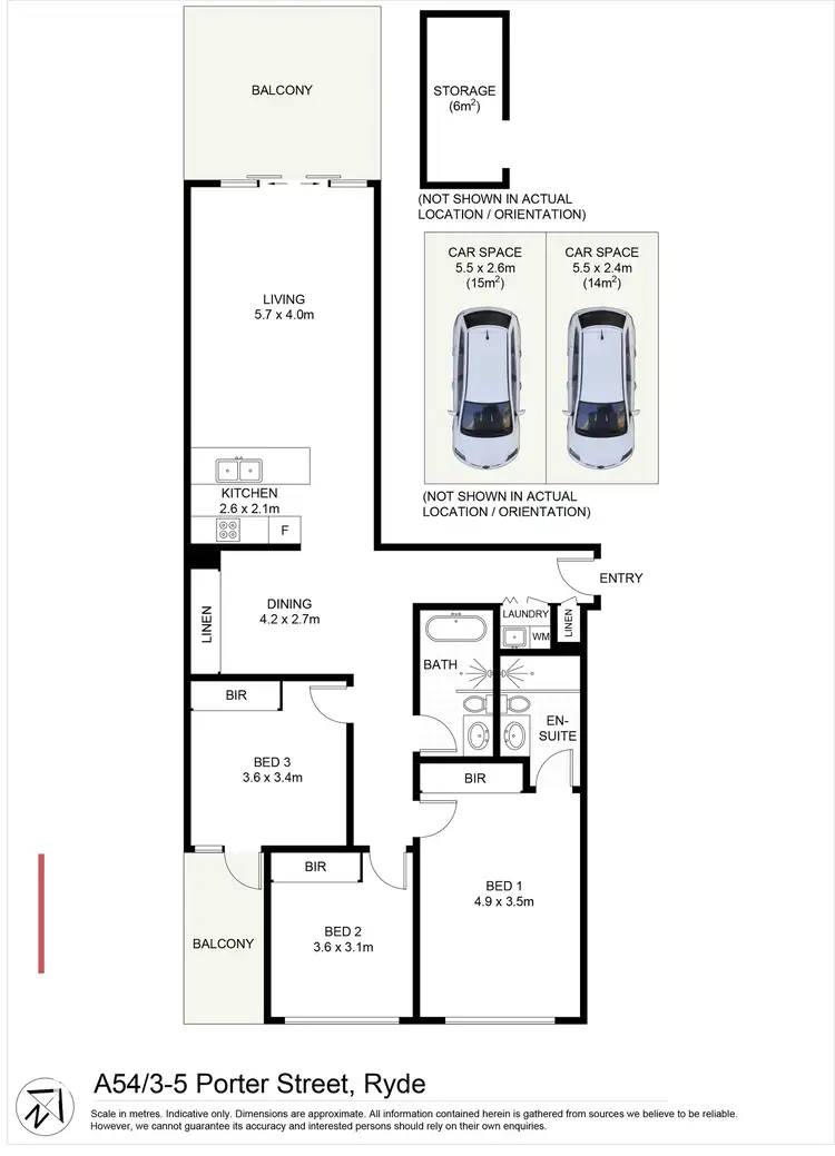 Floorplan of Homely apartment listing, A54/3-5 Porter Street, Ryde NSW 2112