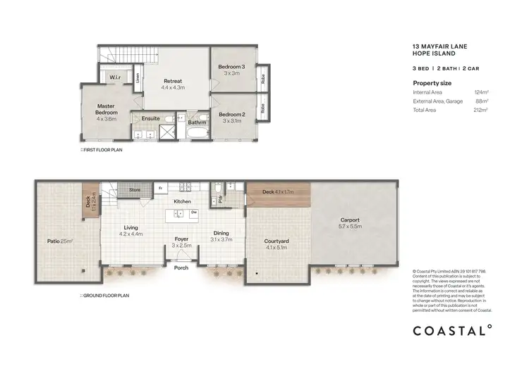 Floorplan of Homely townhouse listing, 13 Mayfair Lane, Hope Island QLD 4212