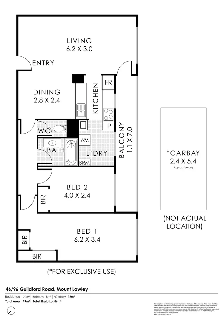 Floorplan of Homely apartment listing, 46/96 Guildford Road, Mount Lawley WA 6050