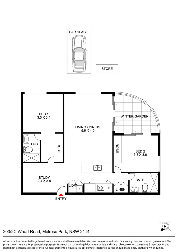 Floorplan of Homely apartment listing, 203/2C Wharf Road, Melrose Park NSW 2114