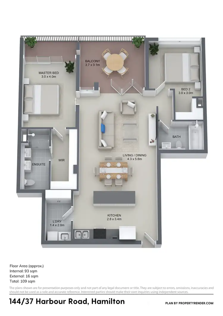 Floorplan of Homely unit listing, 144/37 Harbour Road, Hamilton QLD 4007