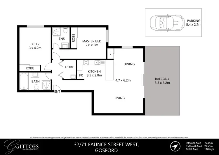 Floorplan of Homely apartment listing, 32/71-73 Faunce Street West, Gosford NSW 2250