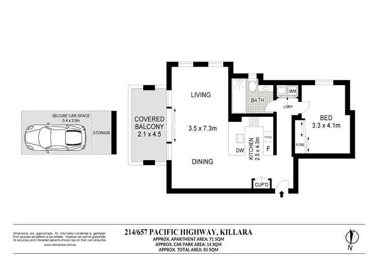 Floorplan of Homely unit listing, 214/657 Pacific Highway, Killara NSW 2071