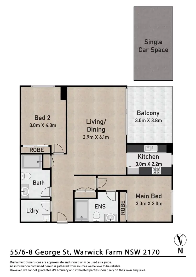 Floorplan of Homely unit listing, 55/6-8 George Street, Warwick Farm NSW 2170