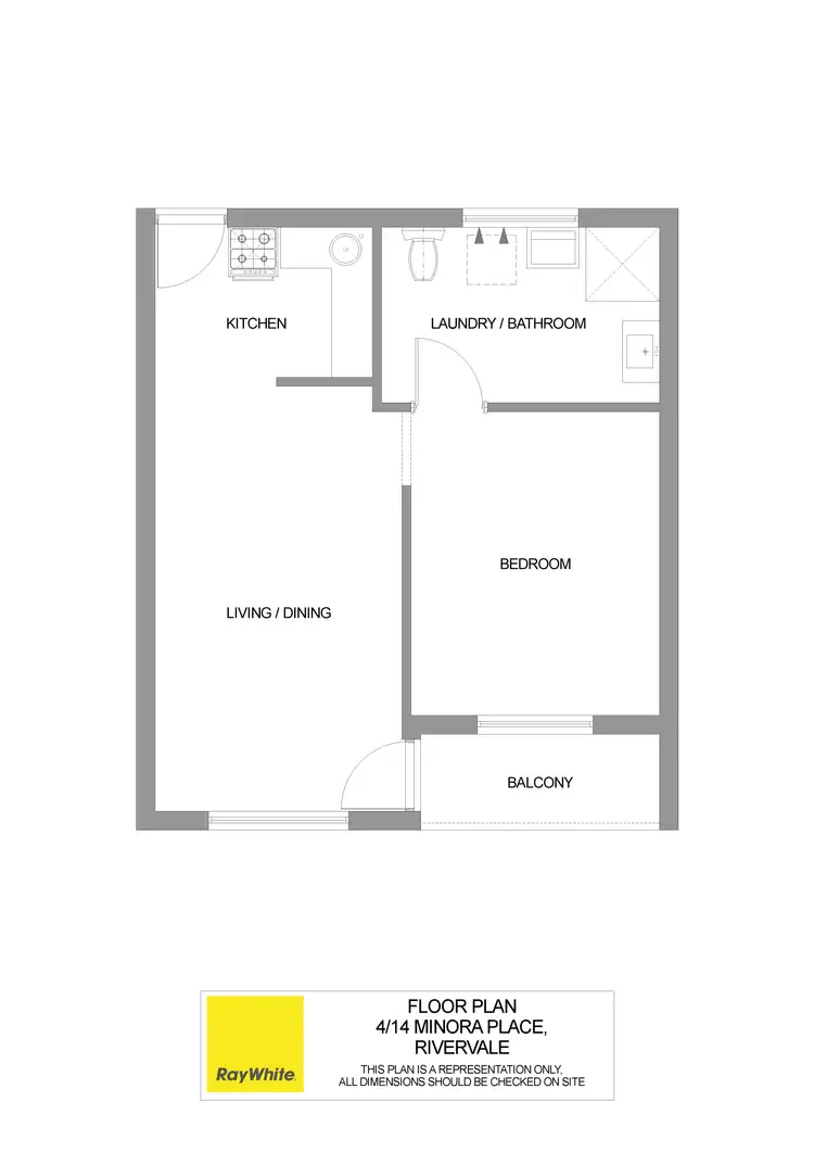 Floorplan of Homely unit listing, 14/4 Minora Place, Rivervale WA 6103