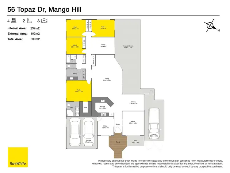 Floorplan of Homely house listing, 56 Topaz Drive, Mango Hill QLD 4509