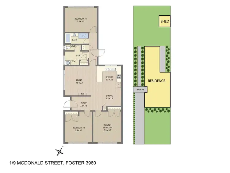 Floorplan of Homely unit listing, 1/19 McDonald St, Foster VIC 3960