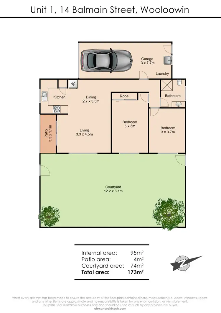 Floorplan of Homely unit listing, 1/14 Balmain Street, Wooloowin QLD 4030