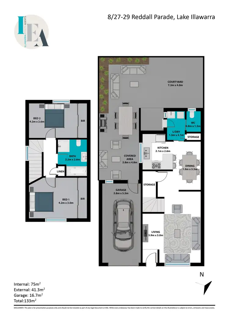 Floorplan of Homely townhouse listing, 8/27-29 Reddall Parade, Lake Illawarra NSW 2528