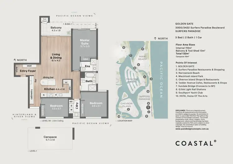 Floorplan of Homely apartment listing, 3005/3422 Surfers Paradise Boulevard, Surfers Paradise QLD 4217