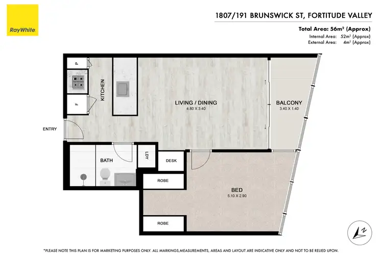 Floorplan of Homely apartment listing, 1807/191 Brunswick Street, Fortitude Valley QLD 4006