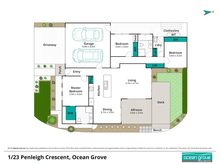 Floorplan of Homely townhouse listing, 1/23 Penleigh Crescent, Ocean Grove VIC 3226