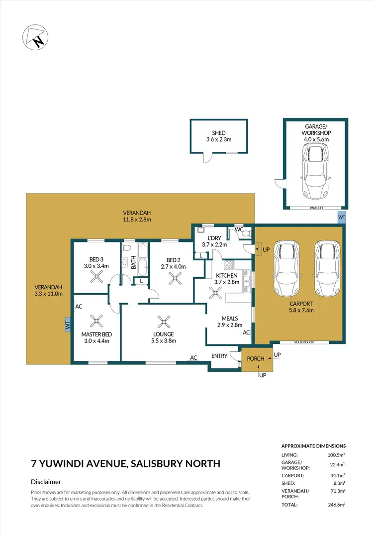 Floorplan of Homely house listing, 7 Yuwindi Avenue, Salisbury North SA 5108