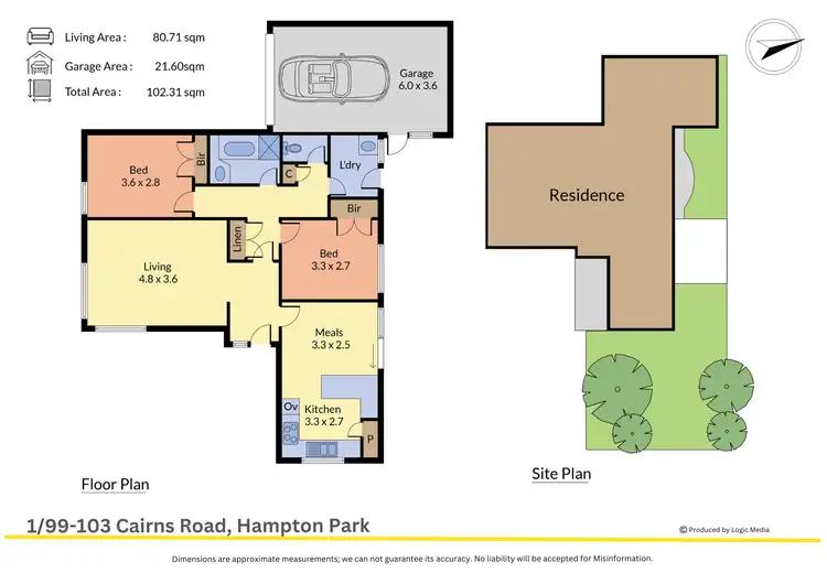 Floorplan of Homely unit listing, 1/99-103 Cairns Road, Hampton Park VIC 3976