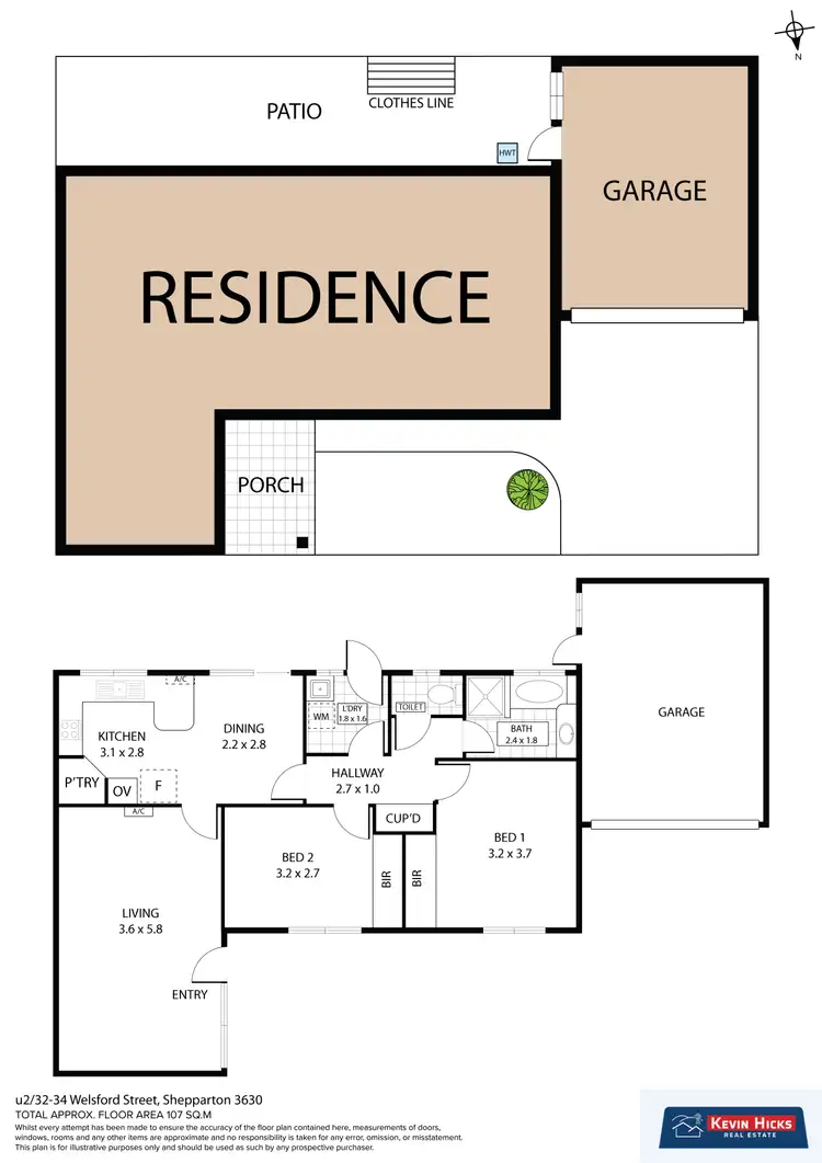 Floorplan of Homely unit listing, 2/32-34 Welsford Street, Shepparton VIC 3630