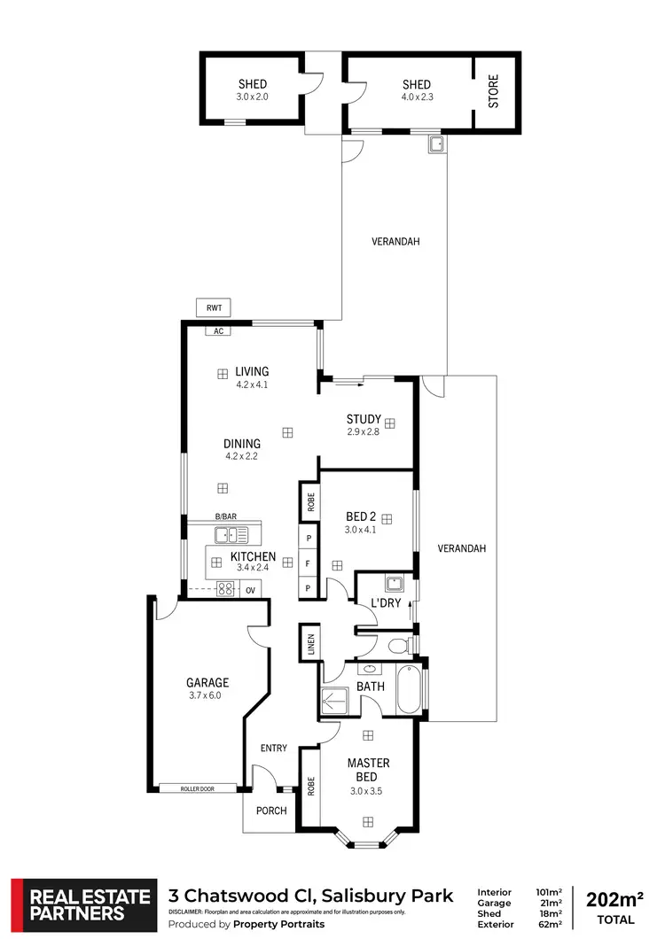 Floorplan of Homely house listing, 3 Chatswood Close, Salisbury Park SA 5109