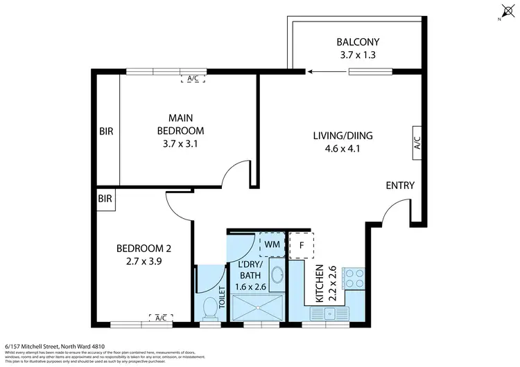 Floorplan of Homely unit listing, 6/157 Mitchell Street, North Ward QLD 4810